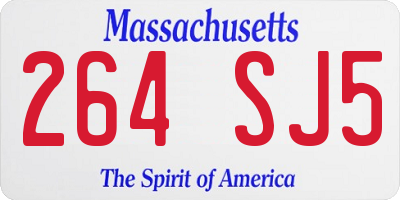 MA license plate 264SJ5
