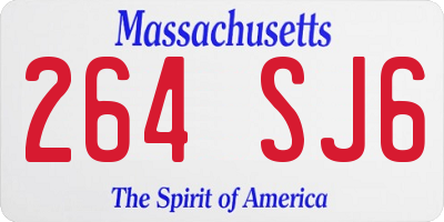 MA license plate 264SJ6