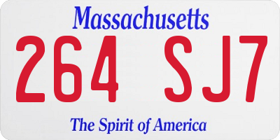 MA license plate 264SJ7