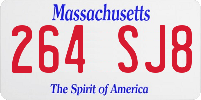 MA license plate 264SJ8