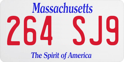 MA license plate 264SJ9