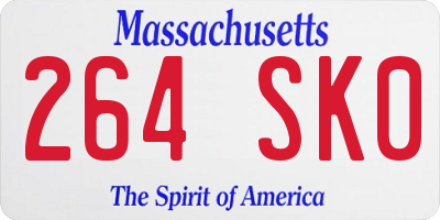 MA license plate 264SK0