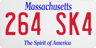 MA license plate 264SK4