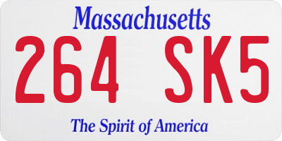 MA license plate 264SK5