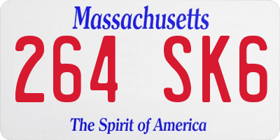 MA license plate 264SK6