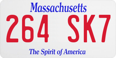 MA license plate 264SK7