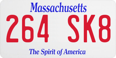 MA license plate 264SK8