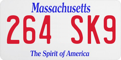 MA license plate 264SK9