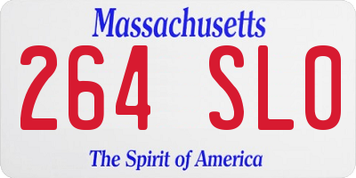 MA license plate 264SL0