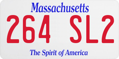 MA license plate 264SL2