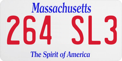 MA license plate 264SL3