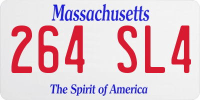 MA license plate 264SL4