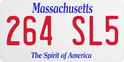 MA license plate 264SL5