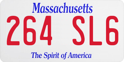 MA license plate 264SL6