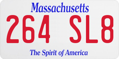 MA license plate 264SL8