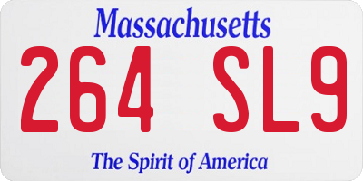MA license plate 264SL9