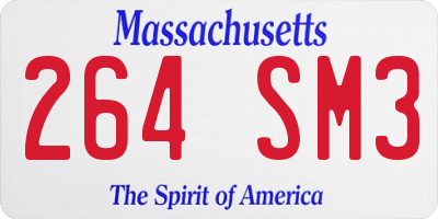 MA license plate 264SM3