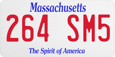 MA license plate 264SM5