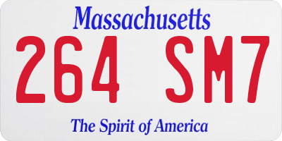MA license plate 264SM7