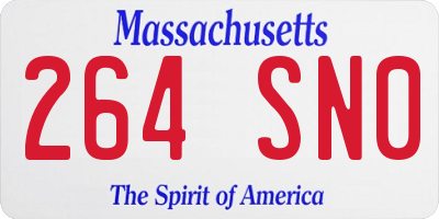 MA license plate 264SN0