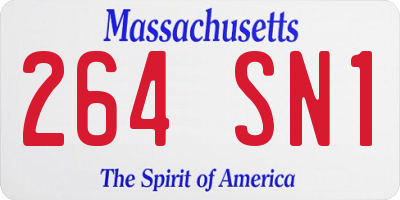 MA license plate 264SN1