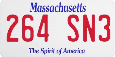 MA license plate 264SN3