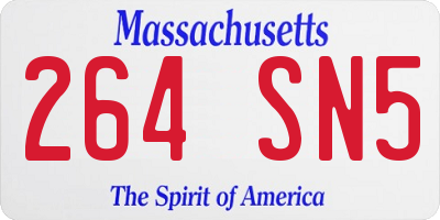 MA license plate 264SN5