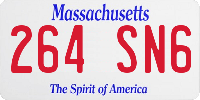 MA license plate 264SN6