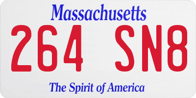 MA license plate 264SN8