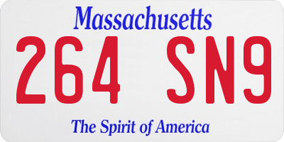 MA license plate 264SN9