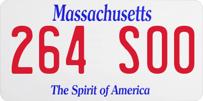 MA license plate 264SO0
