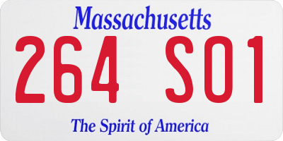 MA license plate 264SO1