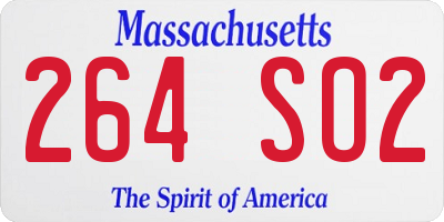 MA license plate 264SO2