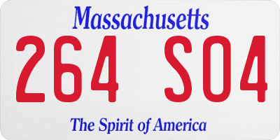 MA license plate 264SO4