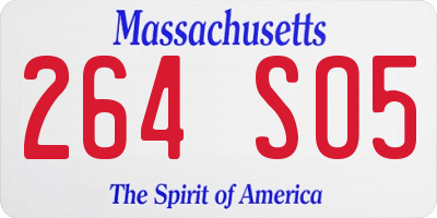MA license plate 264SO5