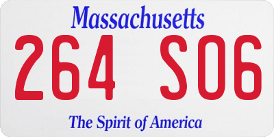 MA license plate 264SO6