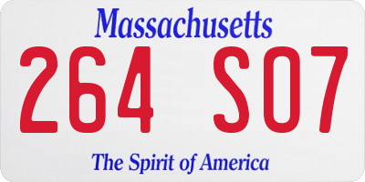 MA license plate 264SO7