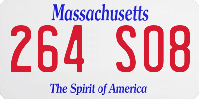 MA license plate 264SO8
