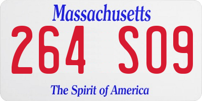 MA license plate 264SO9