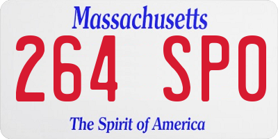 MA license plate 264SP0