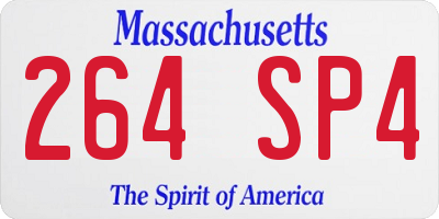 MA license plate 264SP4