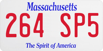 MA license plate 264SP5