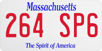 MA license plate 264SP6