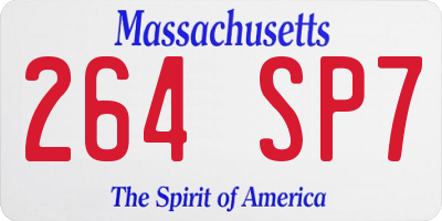MA license plate 264SP7