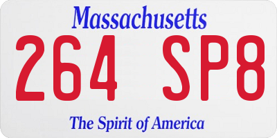 MA license plate 264SP8