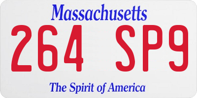 MA license plate 264SP9