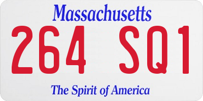 MA license plate 264SQ1