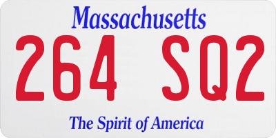 MA license plate 264SQ2