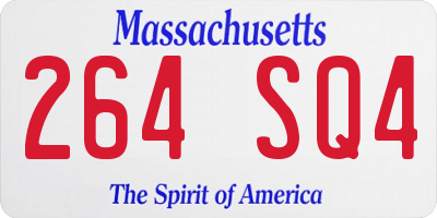 MA license plate 264SQ4