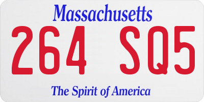 MA license plate 264SQ5